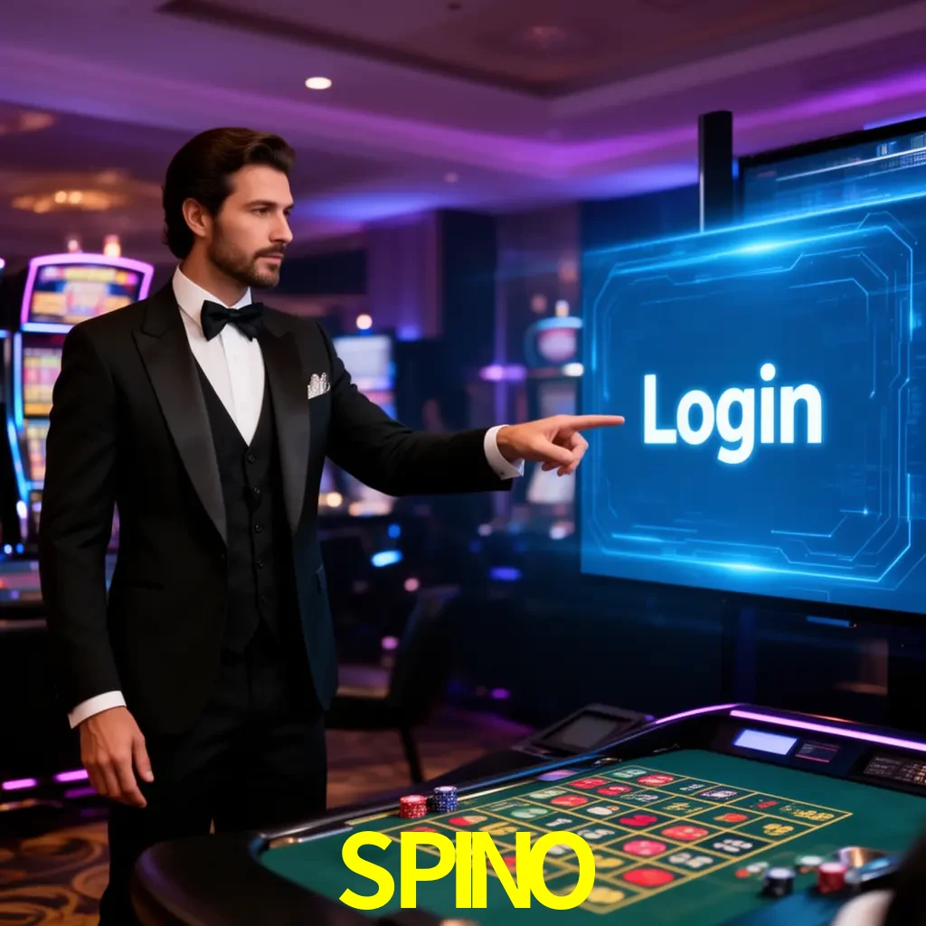 SPINO Login - OTP, cuenta y soporte Pantalla SPINO Login con OTP, contraseña, cuenta segura y soporte móvil